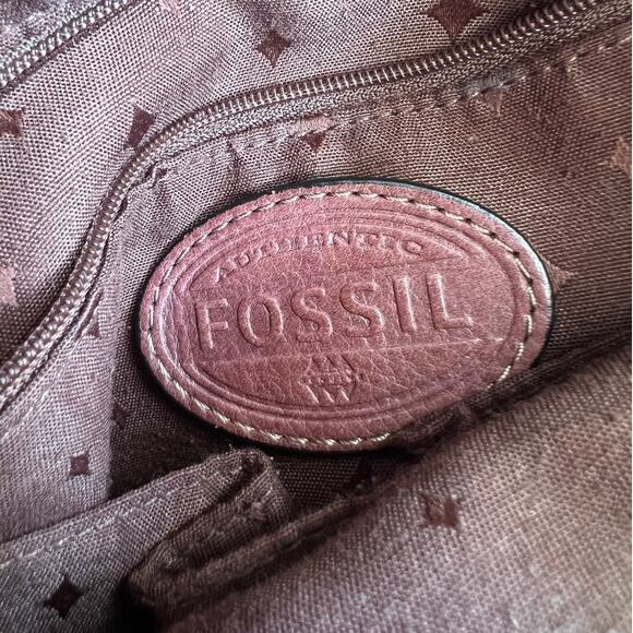 Fossil Morgan Traveler Crossbody Brown Distressed Leather Saddle Bag - Picture 4 of 16